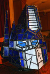 Optimus Prime Stained Glass Helmet Desk Lamp +