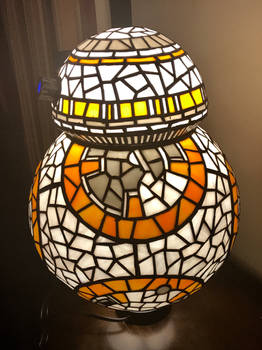 BB8 Stained Glass Lamp Side View