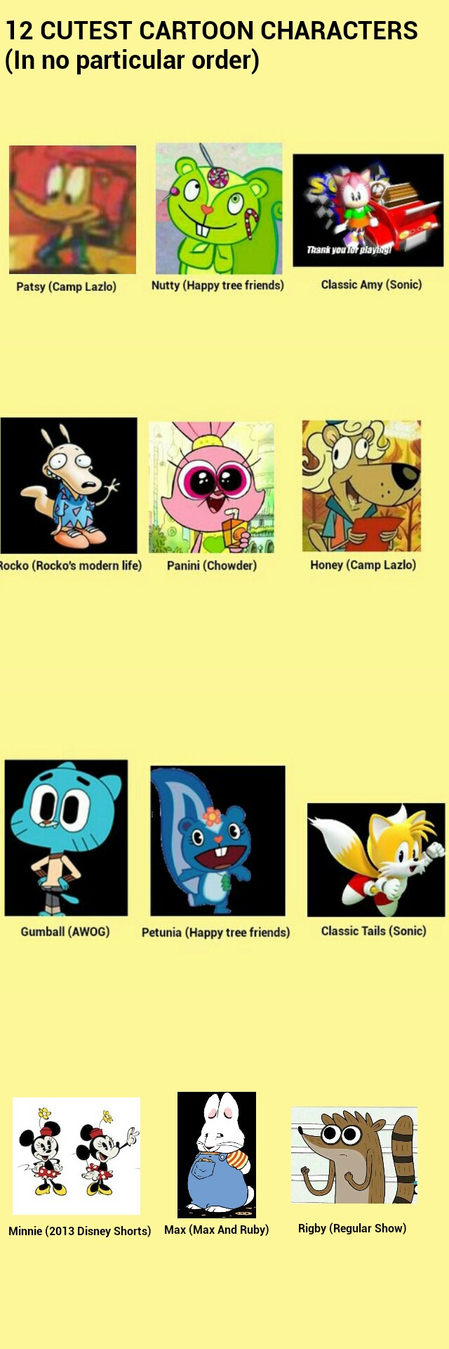 Cutest Animated Characters  Cute Cartoon Character List