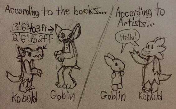 Kobold And Goblin Height Book Vs Art