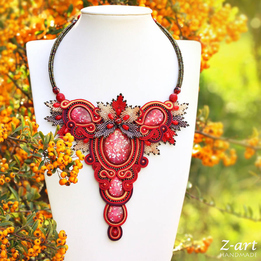 Soutache necklace Godelieve II.