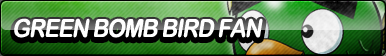 Green Bomb Bird Fan Button
