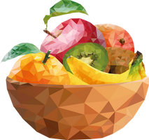 fruit bowl lowpoly