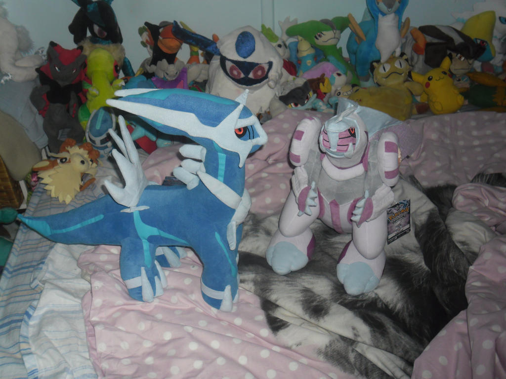 Dialga and Palkia Giant Plushies