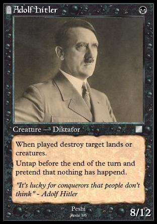hitler yugioh card Adolf (I hate him) Hitler archetype. - Casual Cards