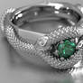 Mens Emerald Snake Ring