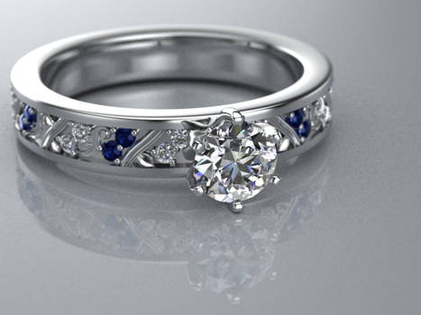 Wg Half Ct Filigree with sapphires