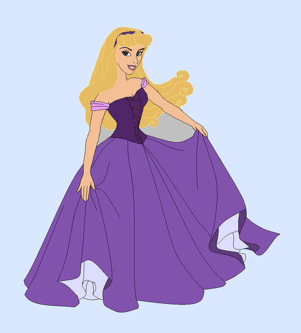 aurora in purple dress