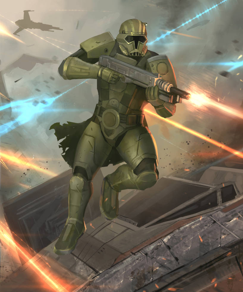 SWTOR Trooper in battle by Nox-illustration on DeviantArt