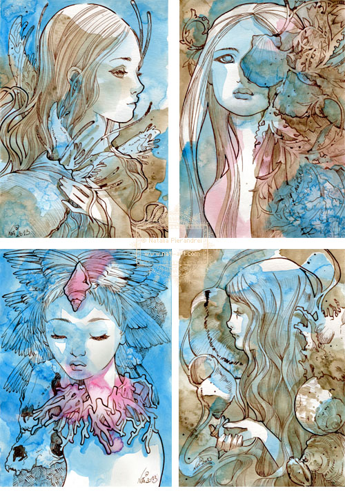 Four Small Watercolor Pieces