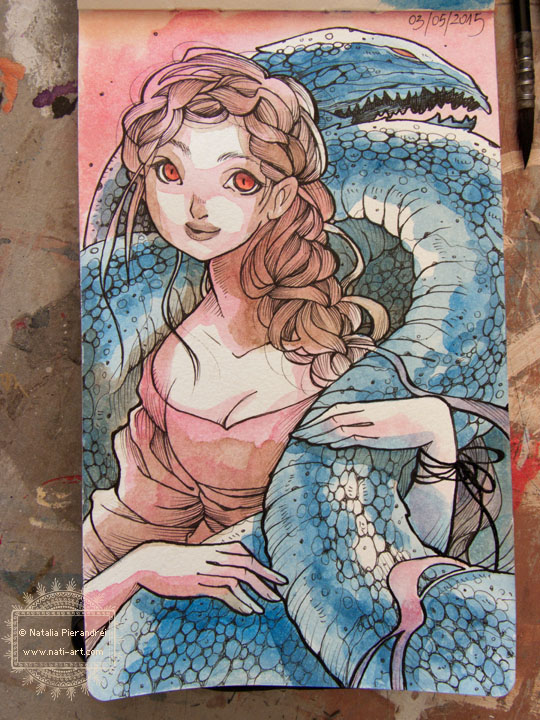 Dragon Girl on Moleskine Journal :)