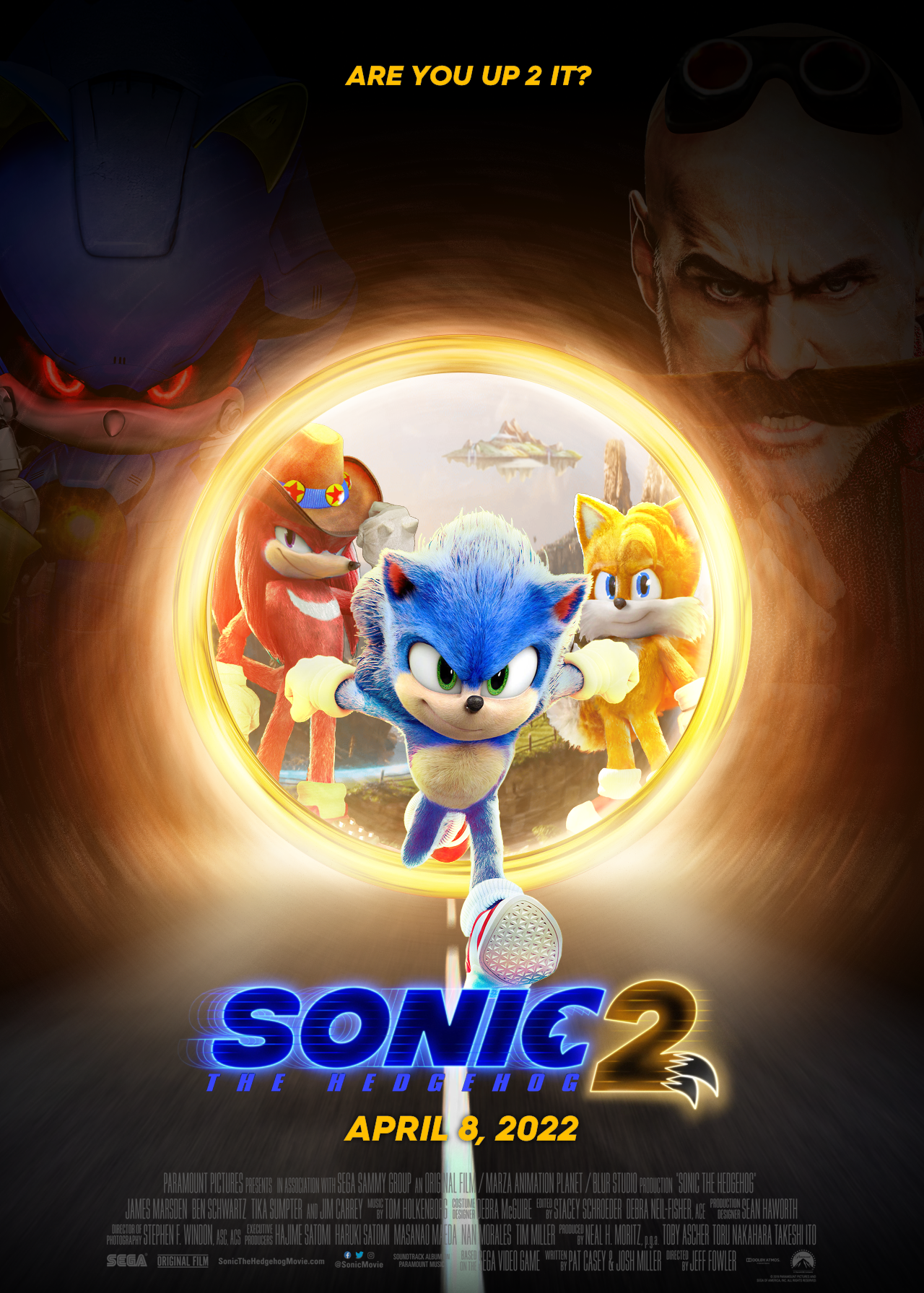 Sonic the Hedgehog 2 posters showcase Sonic, Tails and Knuckles