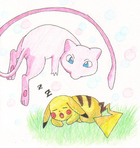 Mew and Pikachu