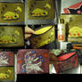 Cute Hand Painted Pikachu and Ninfia Glitter bag