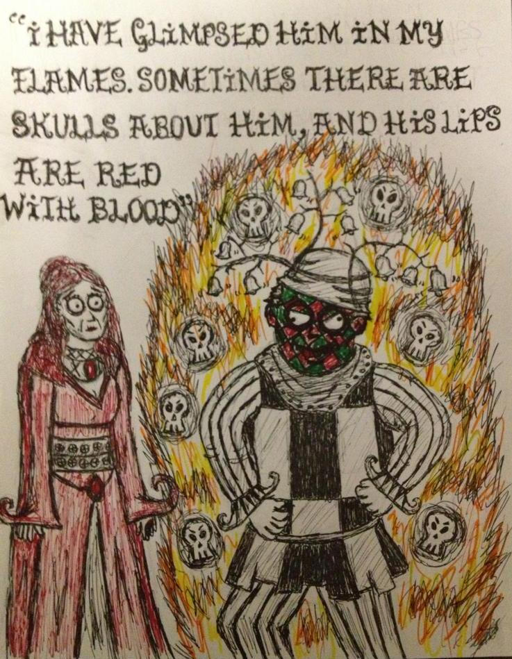 Melisandre's vision of Patchface by timburtongot on DeviantArt