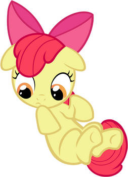 Filly Apple Bloom in the Fetal Position