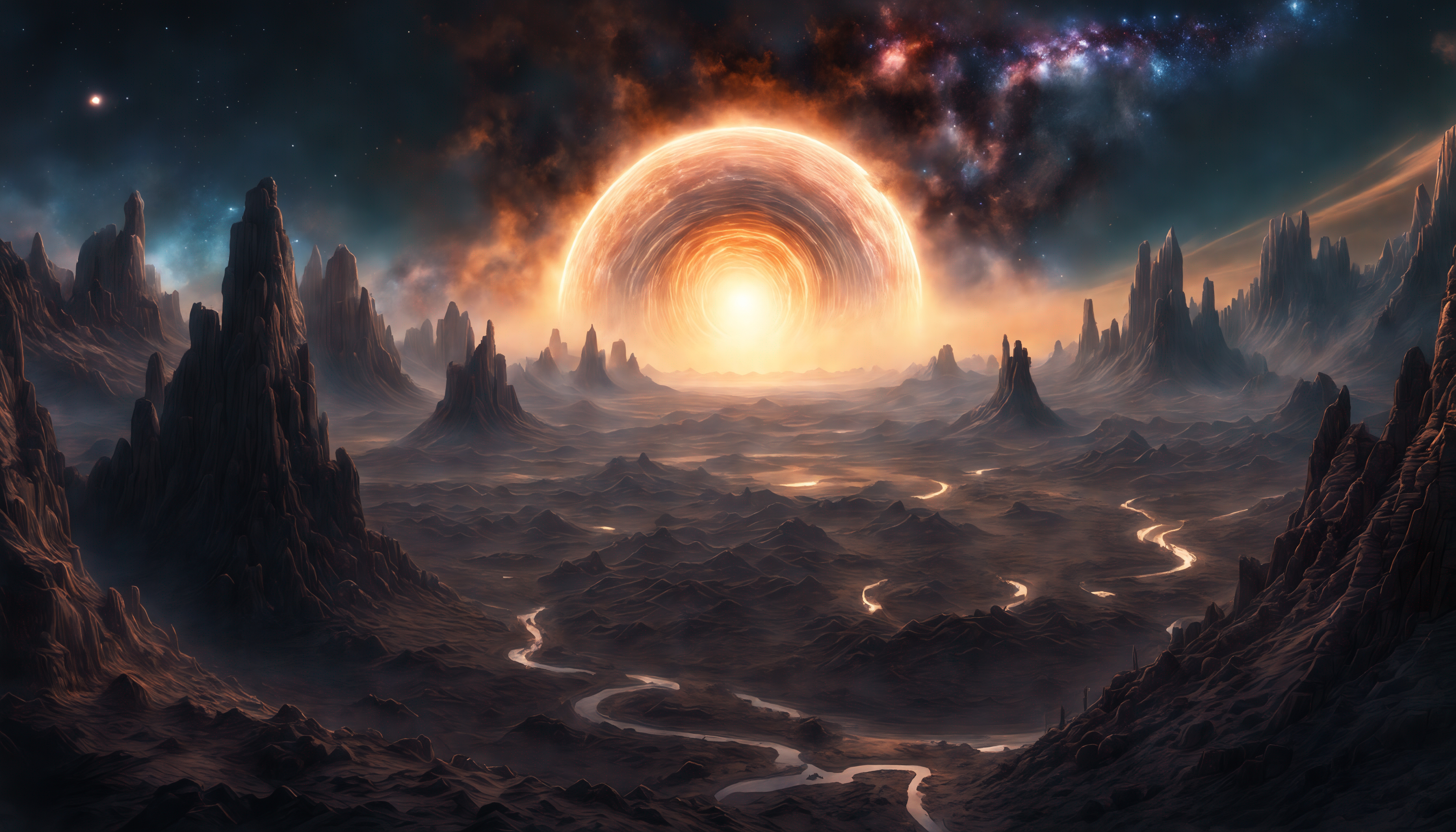 Galaxy landscape scenery