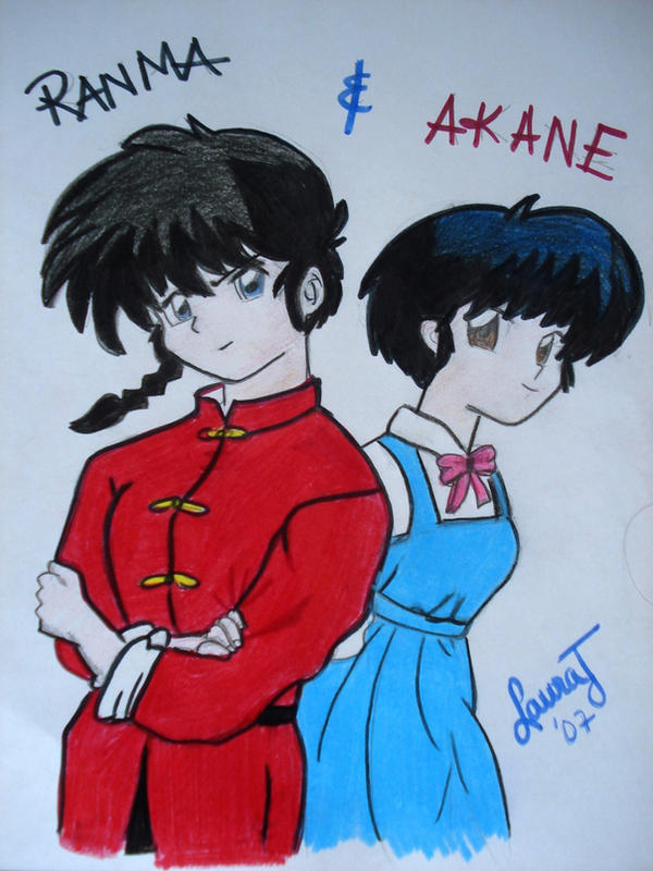Akane Drawing Ranma Ranma and Akane by LauraJoan on DeviantArt