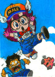 arale whit color pencil