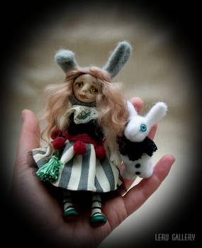 Alice and White Rabbit. Alice in Wonderland.