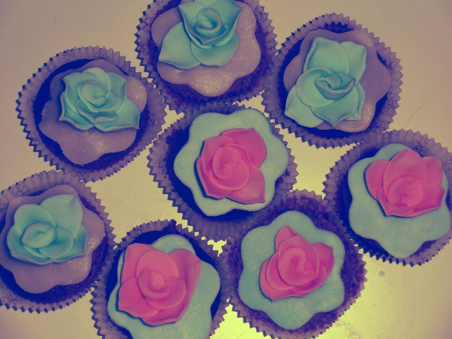 Chocolate Sugar Rose Cupcakes #1