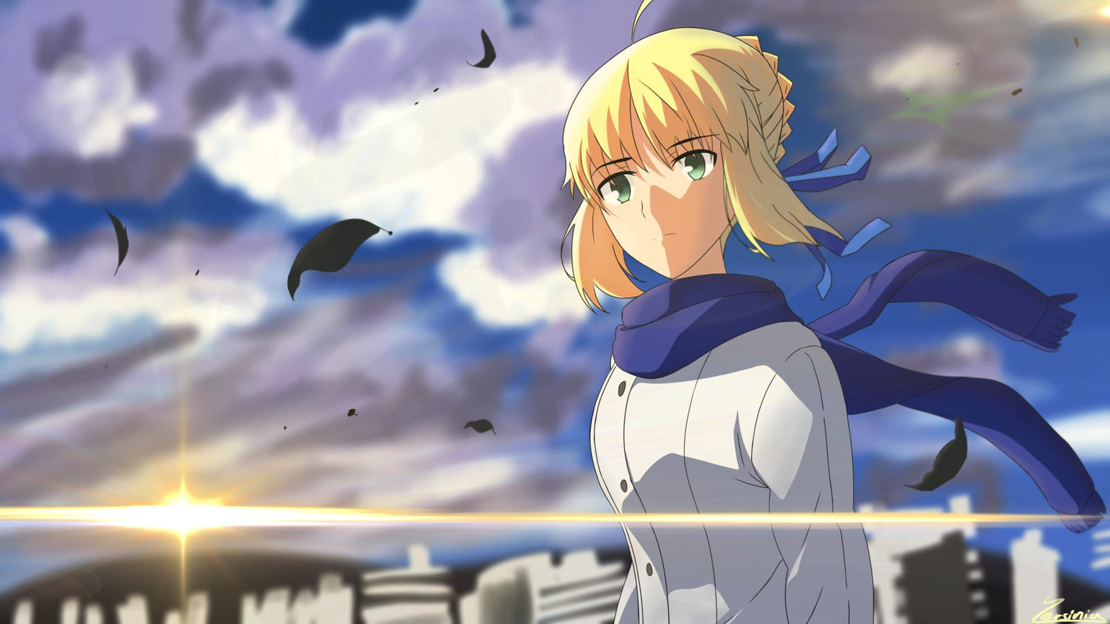 Digital Drawing - Saber in the wind | FATE/ZERO