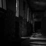 The old corridor with the lonely wheelchair