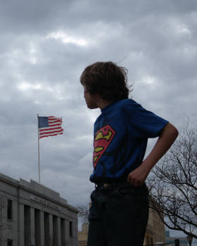 Superman Admiring the Flag