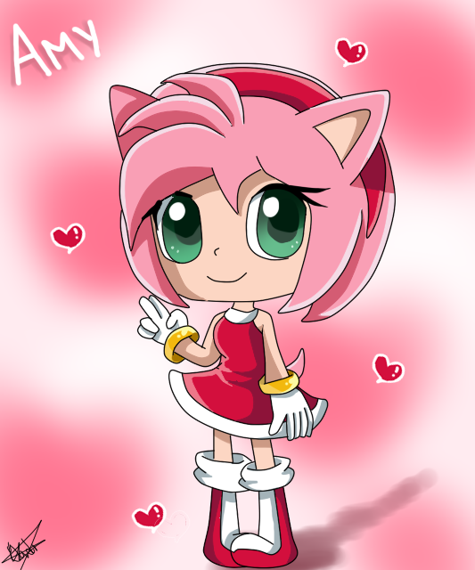 Chibi Amy Rose the hedgehog