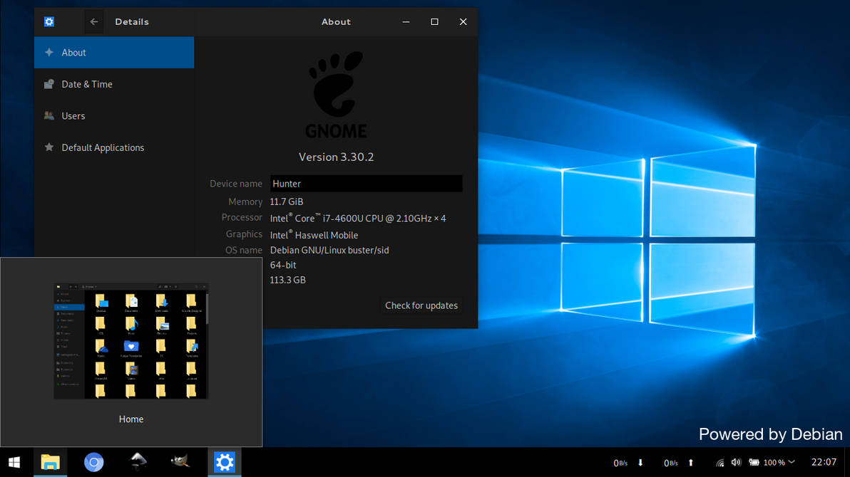 Windows subsystem for Debian by kushagrakarira