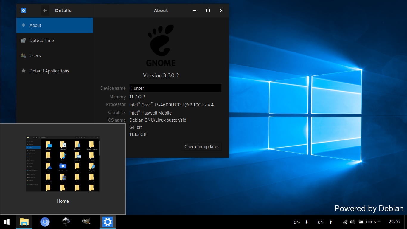 Windows subsystem for Debian by kushagrakarira