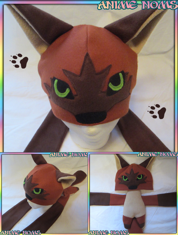 Custom Brown Tan Plushie Wolf Hat