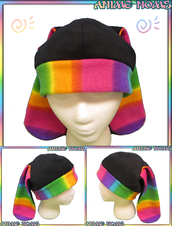 Colorful Rainbow Bunny Hat