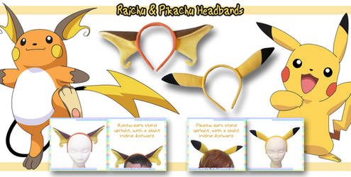 Pikachu and Raichu Headbands