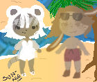 Chibi Glaviova and HAL on the beach