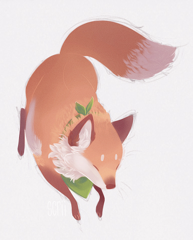 fox-and-flowers