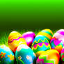 Colorful Easter Eggs In Grass