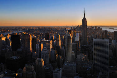 Sunset above skyscrapers