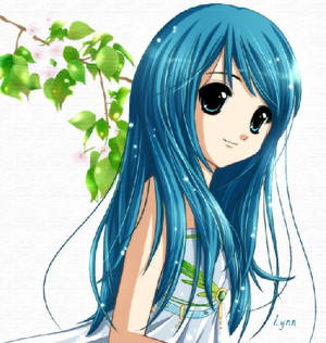 avatar cute blue hair girl