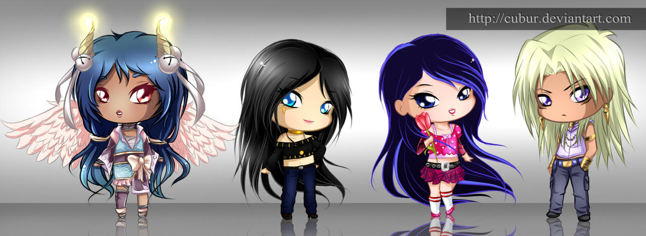 Color Change Chibi Free colored sketch chibi Requests - Set1 by CuBur on DeviantArt