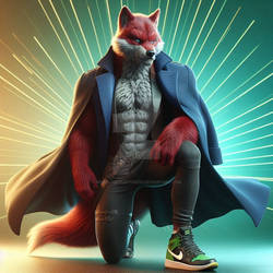 Untitled red wolf warrior patriarch Kane