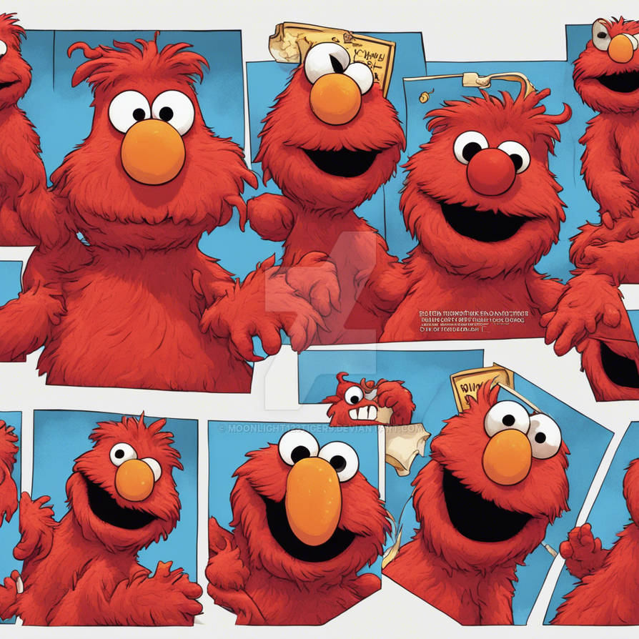 Elmo Origin Elmo is a furry red monster with an orange nose, t by ...