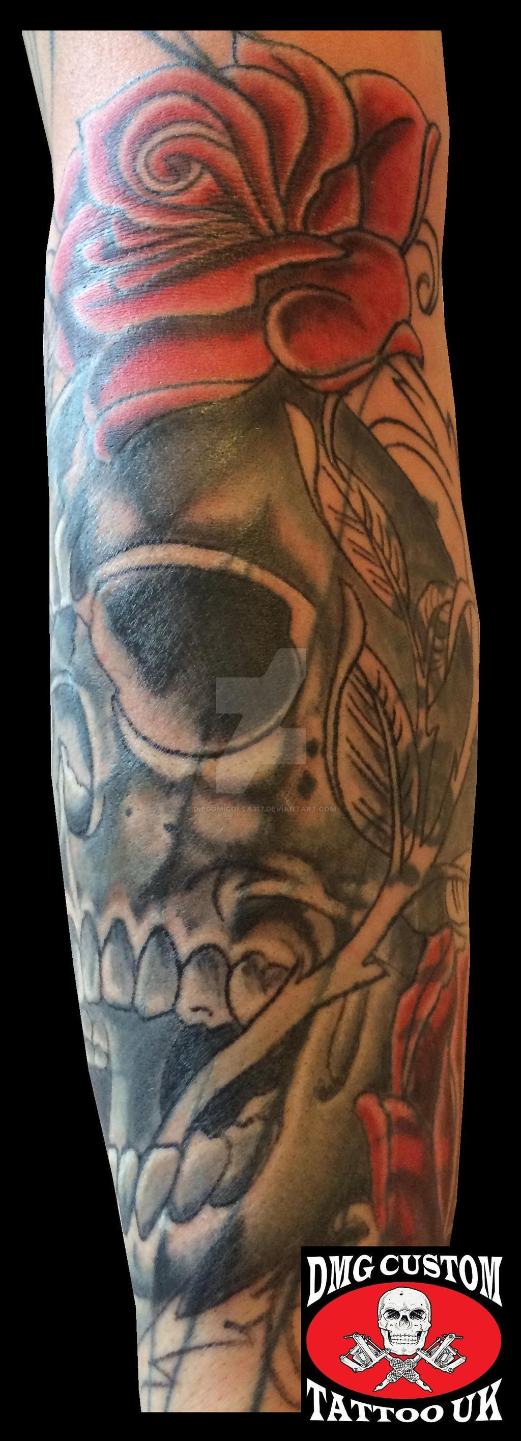 skull cover up first sitting (work in progress)