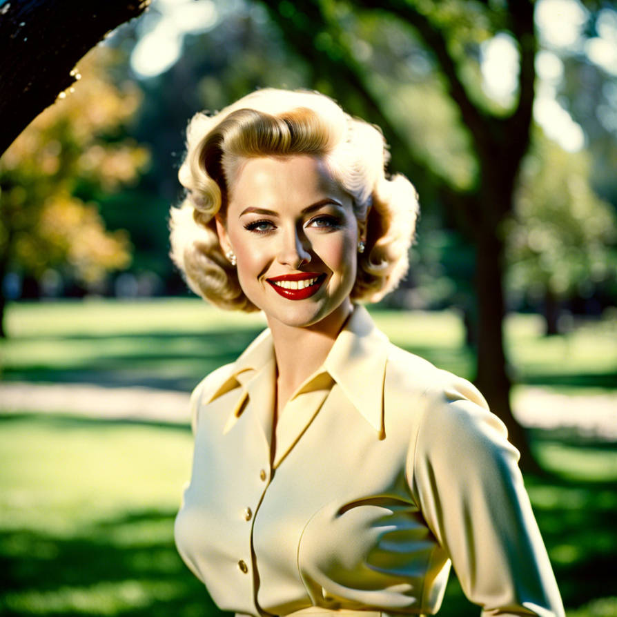 Hillary Rourke Hillary Brooke in a park in 1949 by federal1238 on DeviantArt