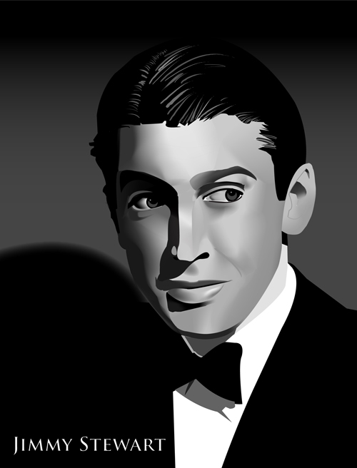 Jimmy Stewart stylized vector