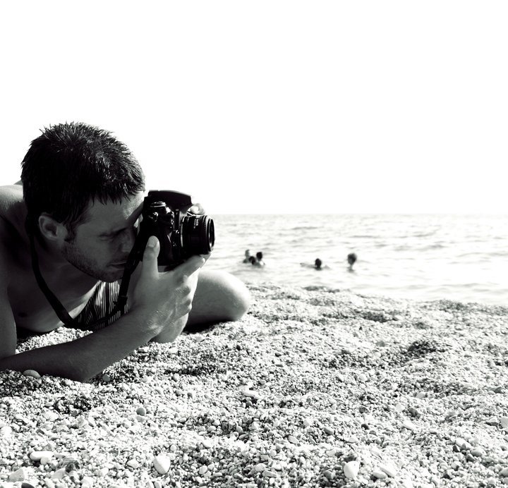 Nick shooting at the beach