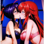 Rias and Akeno. Night of kisses