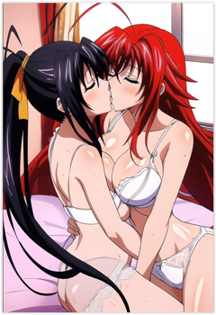 Lots of kisses between Rias and Akeno 4