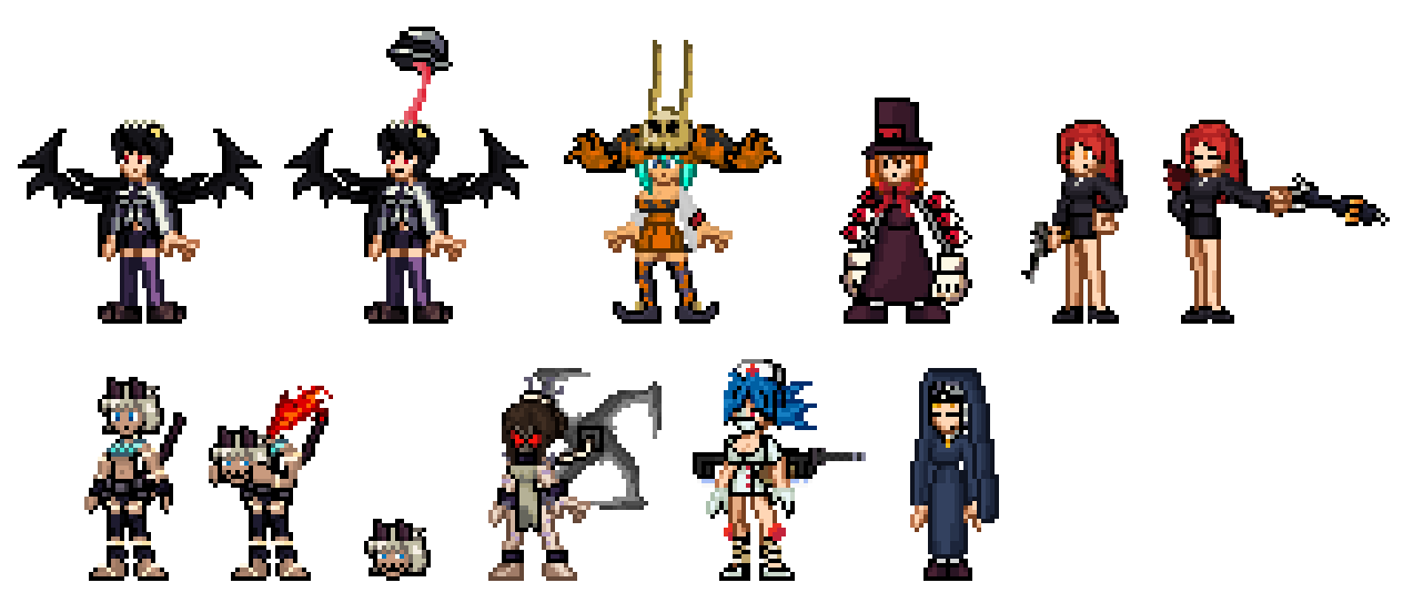 wallpapers Skullgirls Painwheel Sprites skullgirls main characters sprites by