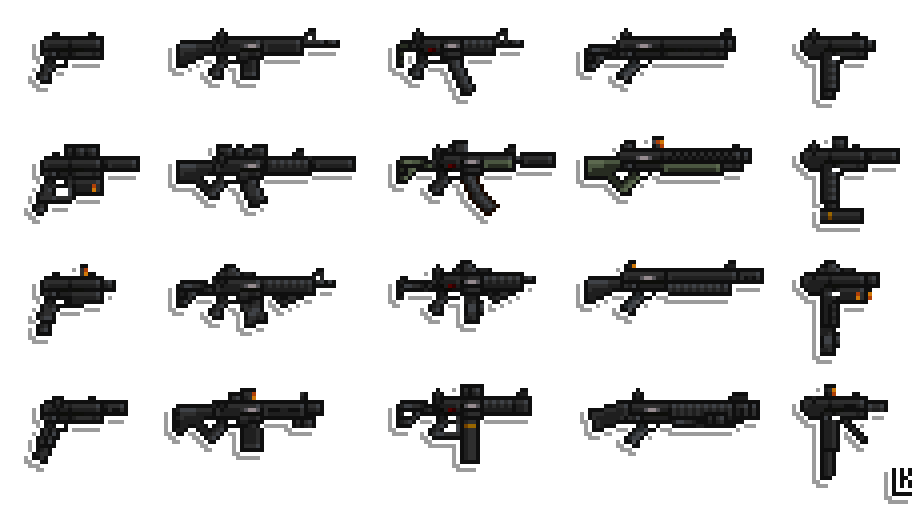 Pixel Style Gun Guns - Pixel Art by Freak-Ops on DeviantArt